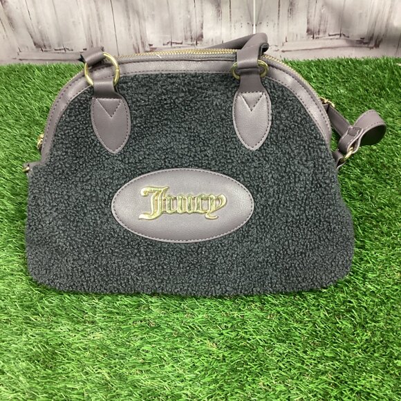 Juicy Couture Gray Faux Sherpa Teddy Handbag - Picture 15 of 15